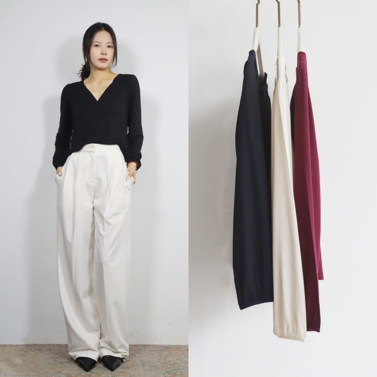 慵懒宽松莫代尔女长袖T恤