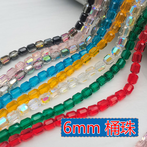 精品6mm卡6桶珠奥地利品质国华施家圆柱水晶配珠手工DIY手链散珠