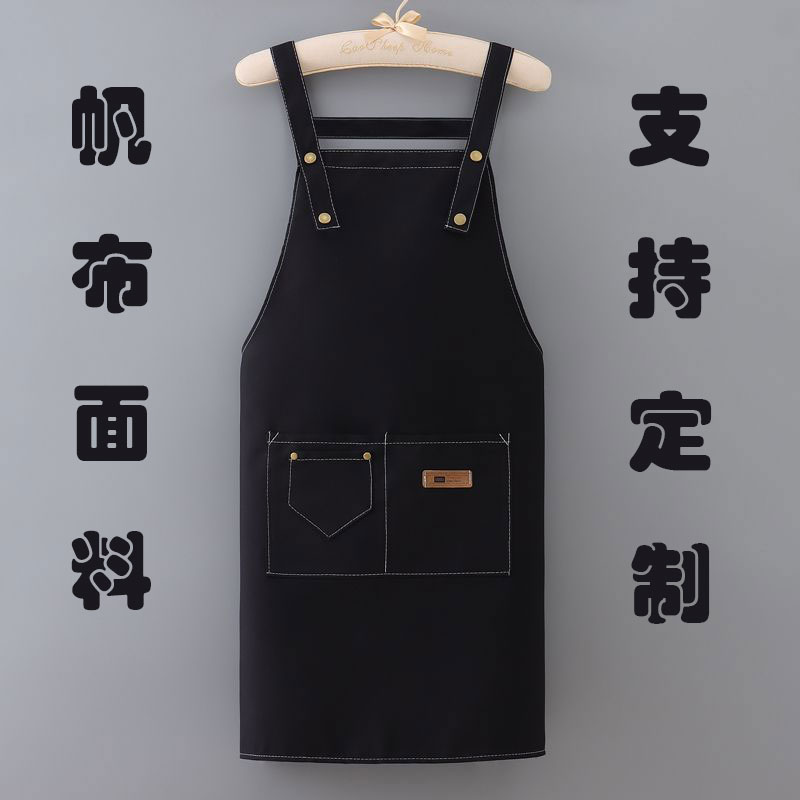 成人款帆布防水防油围裙定制LOGO