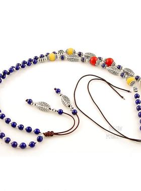 青金石琉璃圆珠链吊坠配链毛衣链长项链纯银配件DIY饰品包邮