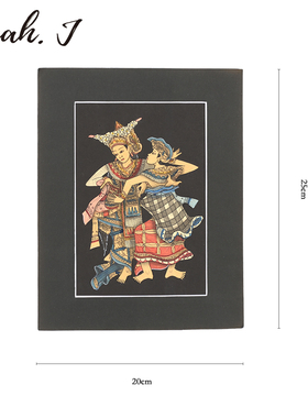 印尼巴厘岛纯手工绘画wayang皮影戏舞者中号 特产 旅游纪念品