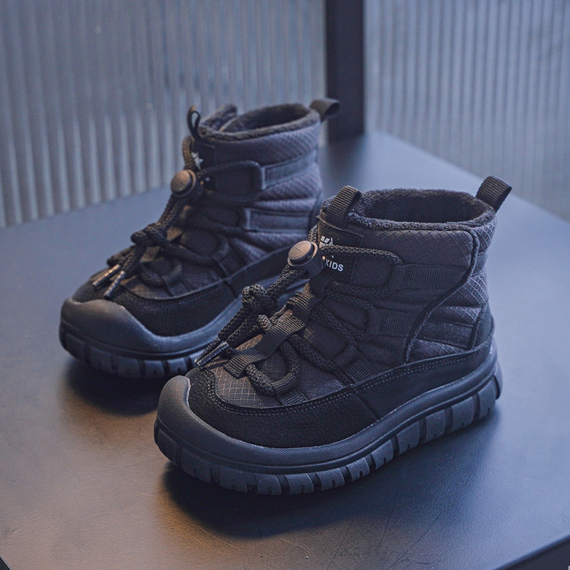 男童棉鞋2025冬季新款儿童防滑保暖棉靴女童学生软底加绒轻便靴子