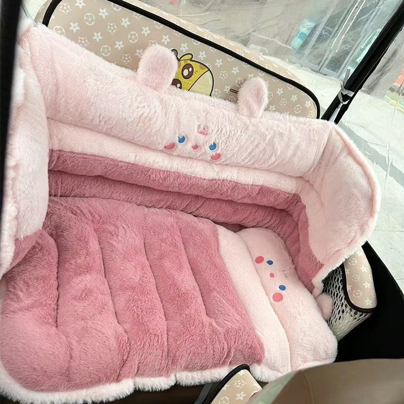 三轮车加厚毛绒坐垫套冬季保暖座套防寒雅迪爱玛金彭