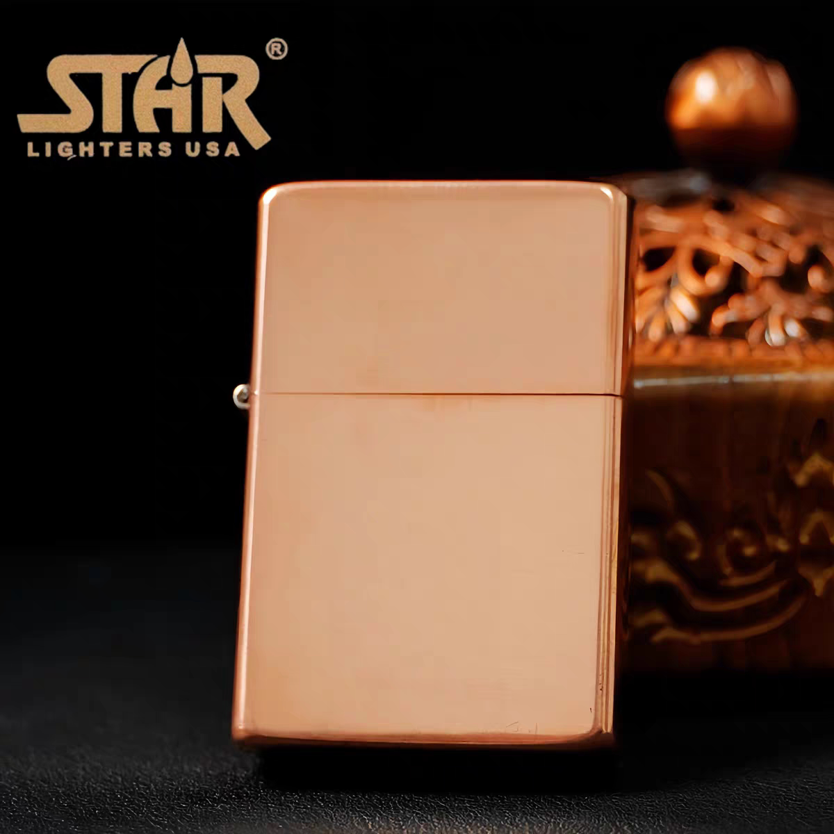 STAR恒星紫铜盔甲光板煤油打火机紫铜煤油机送男友