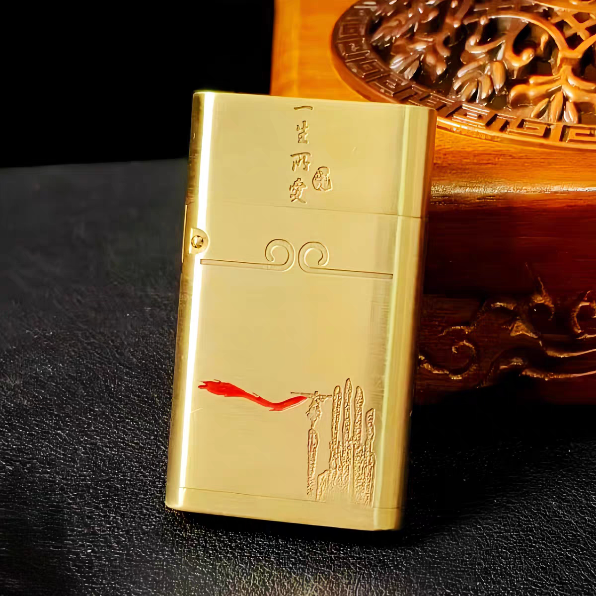袖珍黄铜战壕机一生所爱煤油打火机黄铜煤油机送男友礼物