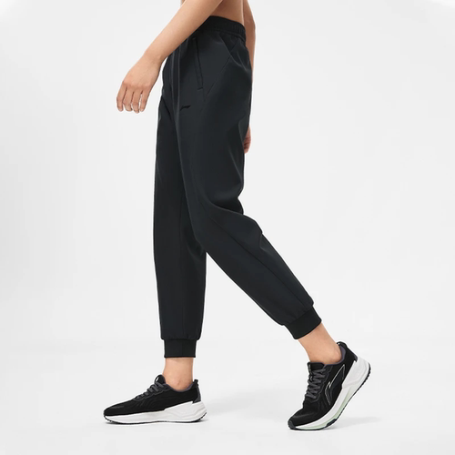 李宁2023女加绒防水宽松运动长裤