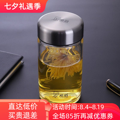 希诺单层玻璃杯高硼硅茶水分离杯