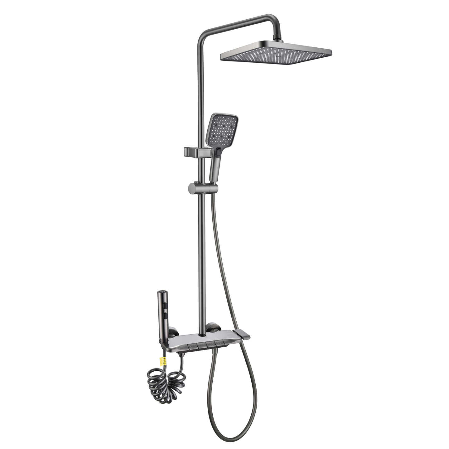 惜度全铜淋浴花洒套装四出水淋浴器家用洗澡沐浴枪灰色HST-282H