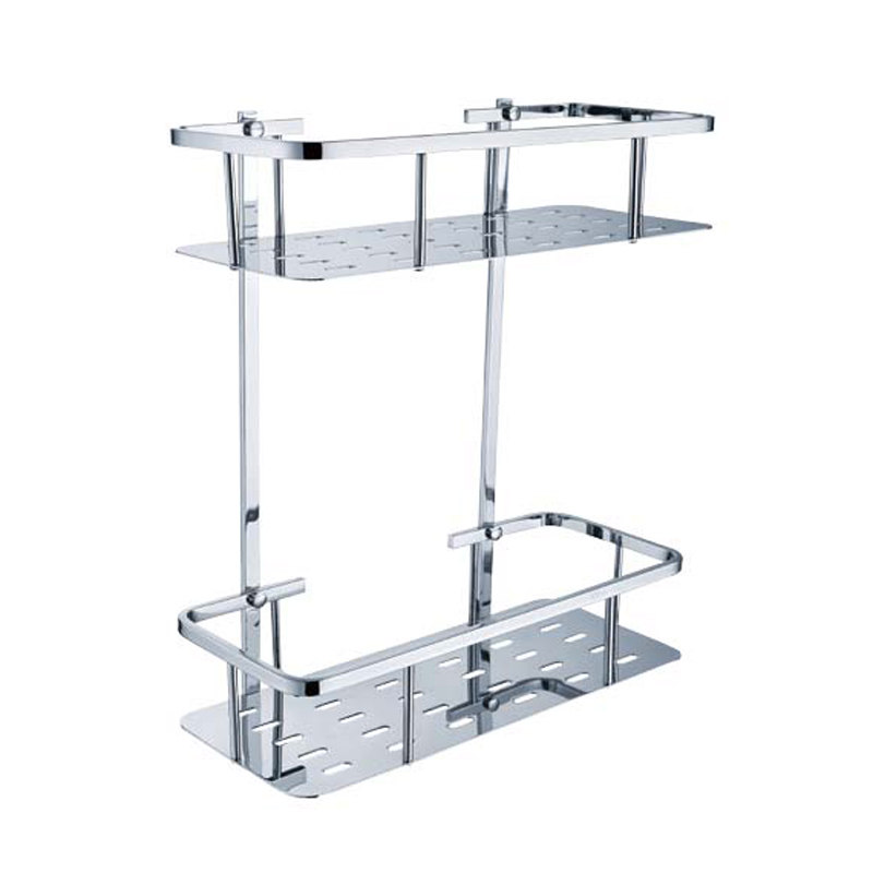 惜度304不锈钢浴室置物架双层收纳架实心加厚家用卫生间层架