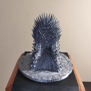 权利的游戏铁王座3D打印金属银色桌面摆件现代艺术玩偶手办潮玩