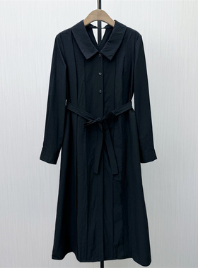 C●2026春季新品 简约a字连衣裙女气质宽松百搭长袖衬衫裙7055