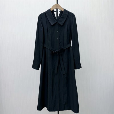 C●2026春季新品 简约a字连衣裙女气质宽松百搭长袖衬衫裙7055