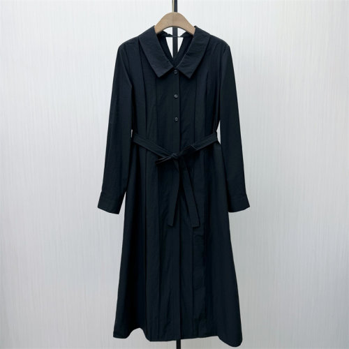 C●2026春季新品 简约a字连衣裙女气质宽松百搭长袖衬衫裙7055