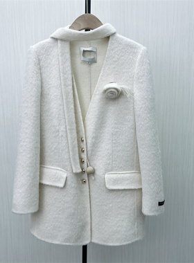 fei●2025冬季新品 双面呢大衣女气质宽松绵羊毛呢子外套8282