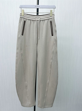 C●2025冬季新品 加绒卫裤女松紧腰显瘦宽松休闲弯刀裤长裤5103