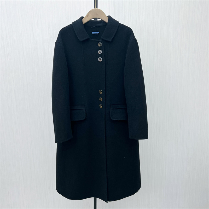 C●2025冬季新品 双面呢大衣女气质长款宽松绵羊毛呢子外套8212