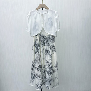 香●2025夏季新品 新中式套装裙子女气质显瘦清新淑女连衣裙4346