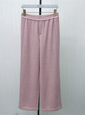 良月●2025冬季新品 加厚卫裤女松紧腰显瘦宽松休闲阔腿长裤8403