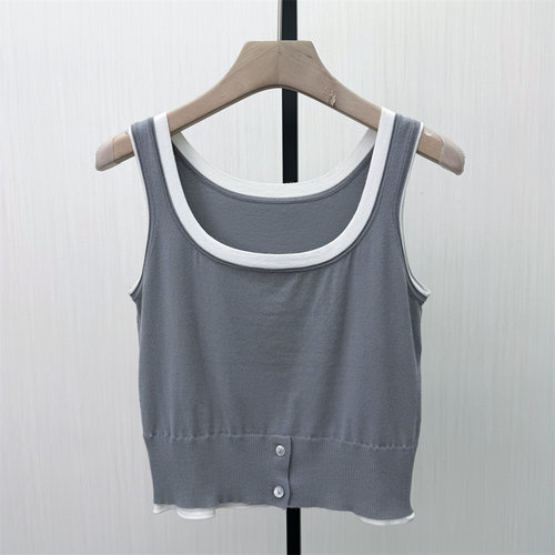 S●2026春季新品 短款针织背心女修身显瘦打底内搭吊带上衣820