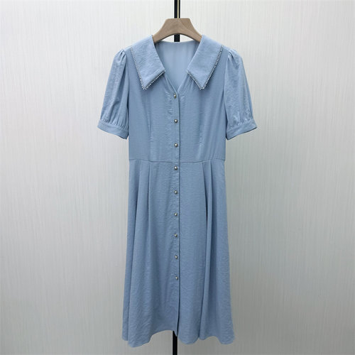 香●2026夏季新品 娃娃领连衣裙女法式复古气质显瘦a字裙子8320