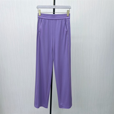 迪●2025夏季新品 休闲直筒卫裤女松紧腰显瘦宽松阔腿长裤6686