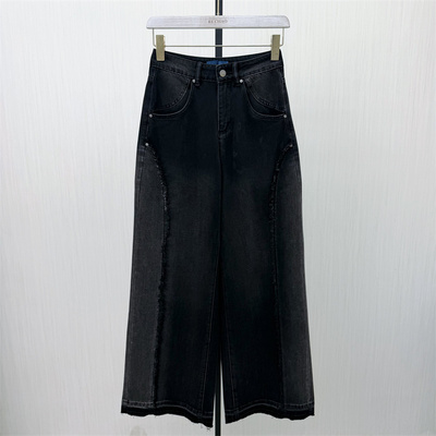 C●2026春季新品 阔腿牛仔裤女高腰显瘦宽松直筒休闲长裤5275