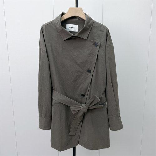 艾●2026秋季新品 风衣女中长款宽松通勤简约百搭休闲外套385