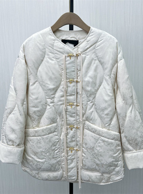 图●2025冬季新品 国风盘扣羽绒服女气质宽松新中式鸭绒外套8927