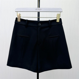 2026春季 女高腰显瘦宽松休闲通勤a字阔腿裤 新品 短裤 1582 西装 香