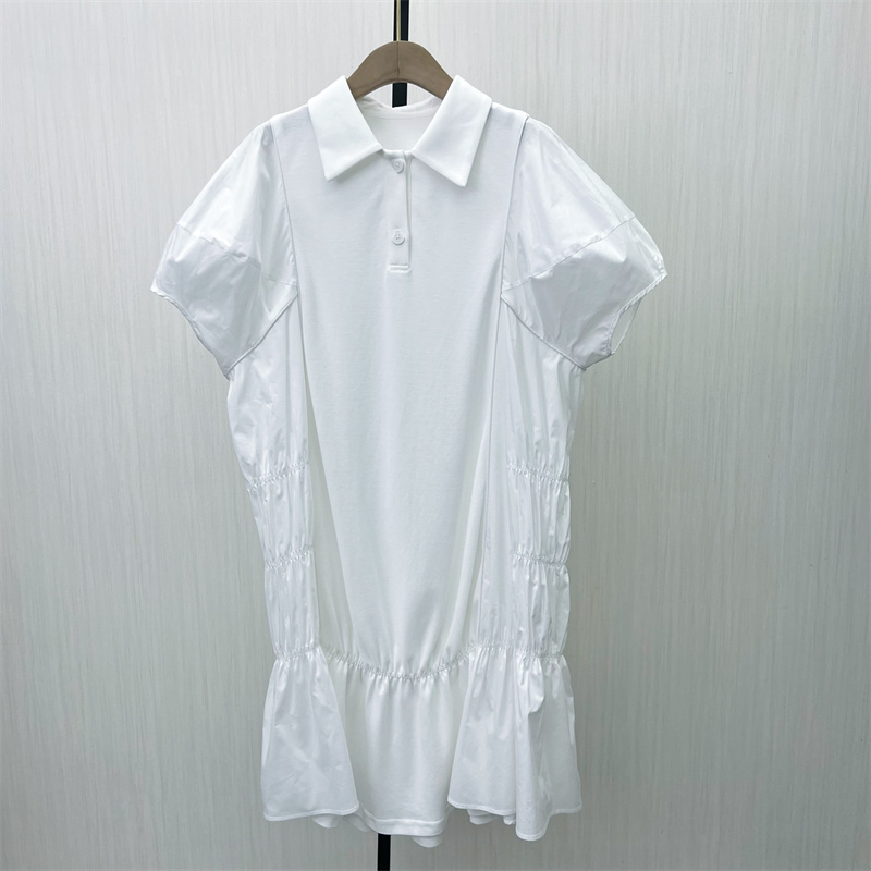 fei●2025夏季新品 polo领短袖连衣裙女宽松休闲显瘦T恤裙6003