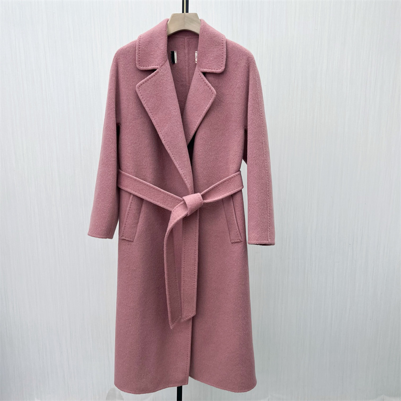 司●2025冬季新品 双面呢大衣女气质长款宽松绵羊毛呢子外套0250