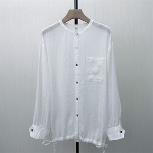 2026春季 女气质休闲中长款 新品 衬衫 宽松显瘦上衣527 苎麻长袖