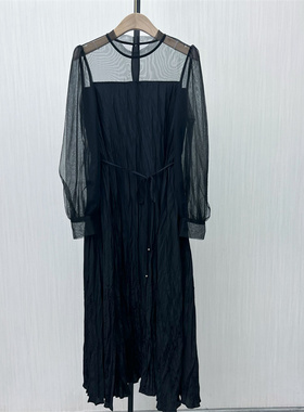 图●2025春季新品 镂空网纱连衣裙女气质小清新淑女显瘦长裙4219