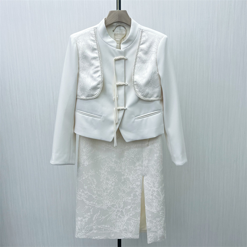 芭●2025秋季新品 新中式套装裙子女气质显瘦清新淑女两件套010