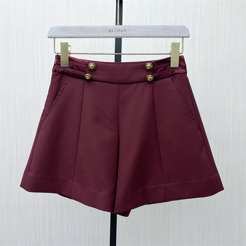 芭●2025秋季新 西装短裤女高腰显瘦宽松直筒休闲百搭阔腿裤2002