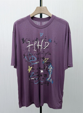 S●2026夏季新品 印花短袖t恤女宽松休闲百搭显瘦慵懒风上衣313