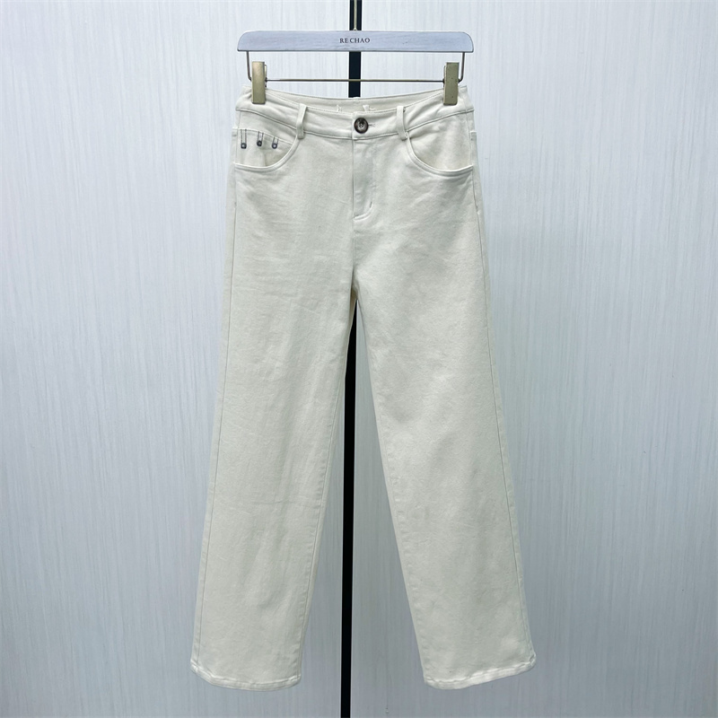 C●2025冬季新品 加绒牛仔裤女高腰显瘦休闲百搭直筒通勤长裤5128