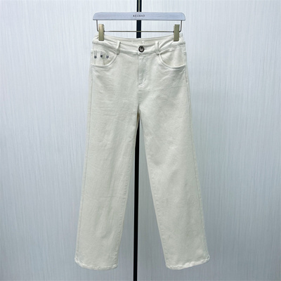 C●2025冬季新品 加绒牛仔裤女高腰显瘦休闲百搭直筒通勤长裤5128