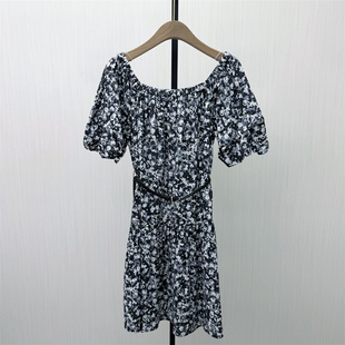 恩●2026夏季新品 一字领碎花连衣裙女气质显瘦小清新茶歇裙063
