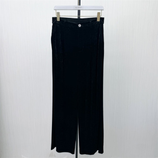 女高腰显瘦直筒通勤百搭休闲长裤 丝绒阔腿裤 新品 103 2026春季