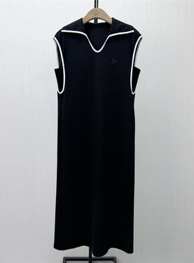 良月●2026夏季新品 polo领无袖连衣裙女宽松休闲显瘦T恤裙6607