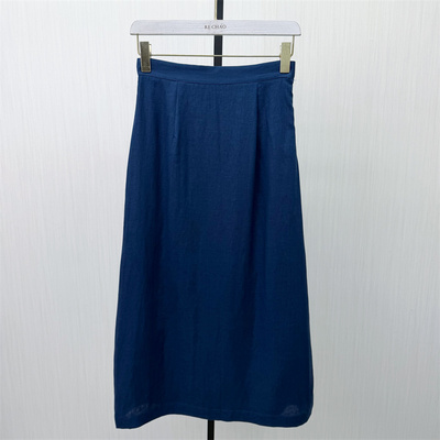 迪●2026春季新品 亚麻半身裙女高腰显瘦休闲百搭直筒长裙8027