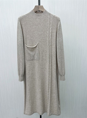 C●2025冬季新品 绵羊毛针织连衣裙女宽松简约内搭打底毛衣裙2575