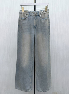 伊●2026夏季新品 阔腿牛仔裤女高腰显瘦宽松百搭休闲长裤025
