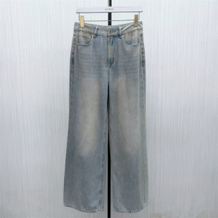 伊●2026夏季新品 阔腿牛仔裤女高腰显瘦宽松百搭休闲长裤025