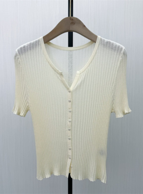 fei●2026夏季新品 短袖针织衫女气质修身显瘦简约打底上衣6308