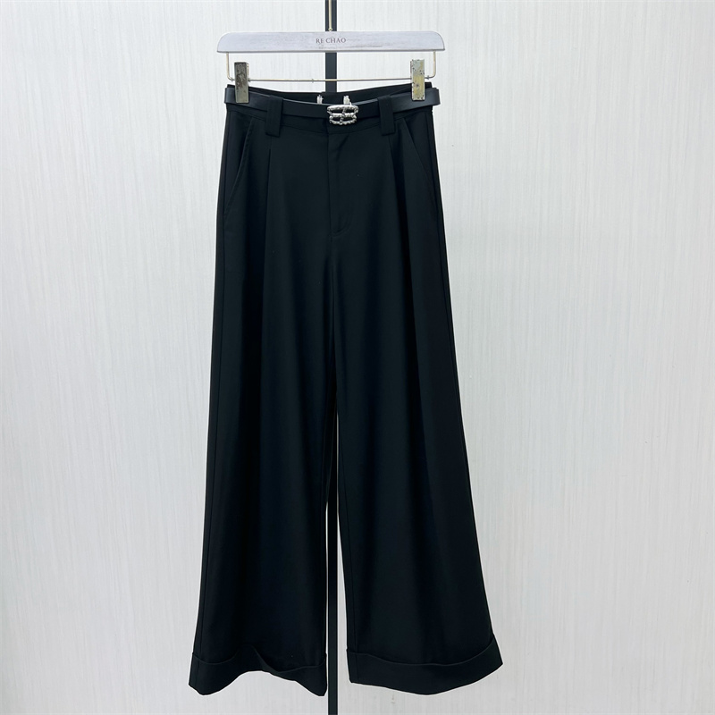 芭●2025秋季新品 西装阔腿裤女高腰显瘦宽松通勤直筒休闲裤2612