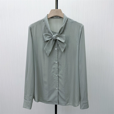 艾W●2026春季新品 法式长袖衬衫女小众气质别致宽松打底上衣2434