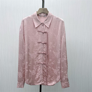 2025秋季 女小众别致宽松国风长袖 新品 盘扣衬衫 上衣518 新中式 艾