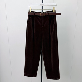 恩●2026冬季新品 灯芯绒烟管裤女高腰显瘦休闲百搭加厚长裤858